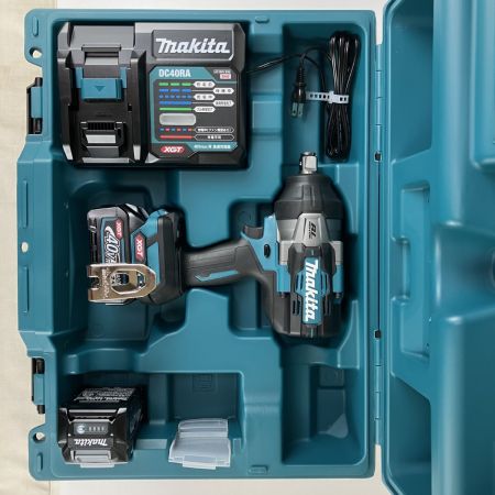 ЗЗ MAKITA マキタ 40v 充電式インパクトレンチ バッテリーx2 充電器 ケース付 TW001GRDX ブルー