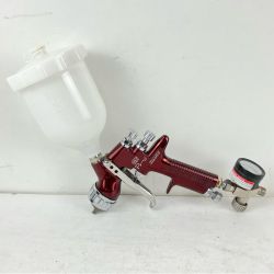 ЗЗ DeVILBISS デビルビス 常圧 スプレーガン GTi Pro BASE 手元圧力調節器 カップ付  レッド Bランク