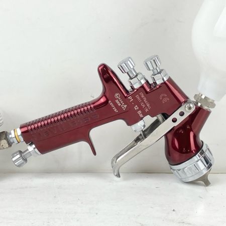 ЗЗ DeVILBISS デビルビス 常圧 スプレーガン GTi Pro BASE 手元圧力調節器 カップ付  レッド