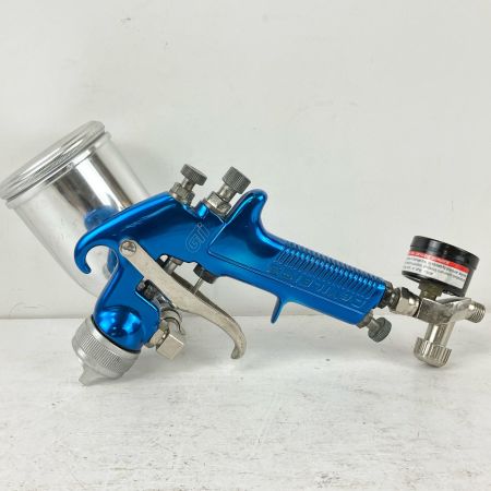ЗЗ DeVILBISS デビルビス 常圧 スプレーガン GTi 手元圧力調節器 カップ付 GTi ブルー×シルバー
