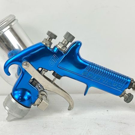 ЗЗ DeVILBISS デビルビス 常圧 スプレーガン GTi 手元圧力調節器 カップ付 GTi ブルー×シルバー