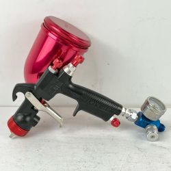 ЗЗ DeVILBISS デビルビス 常圧 スプレーガン MARK-2 LUNA 手元圧力調節器 カップ付 ブラック×レッド Bランク