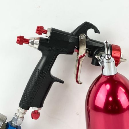 ЗЗ DeVILBISS デビルビス 常圧 スプレーガン MARK-2 LUNA 手元圧力調節器 カップ付 ブラック×レッド