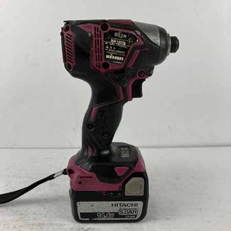 ЗЗ HITACHI 日立 14.4v インパクトドライバ バッテリーx2 充電器 ケース付 WH14DDL ブラック×ピンク