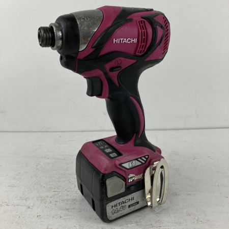ЗЗ HITACHI 日立 14.4v インパクトドライバ バッテリーx2 充電器 ケース付 WH14DBAL2 ブラック×ピンク