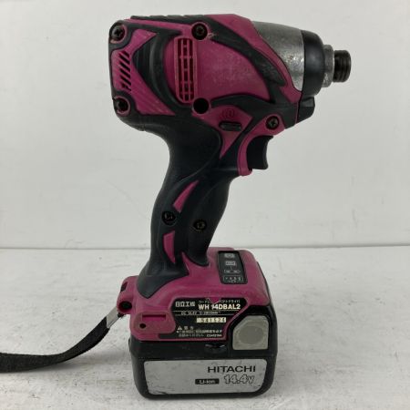 ЗЗ HITACHI 日立 14.4v インパクトドライバ バッテリーx2 充電器 ケース付 WH14DBAL2 ブラック×ピンク