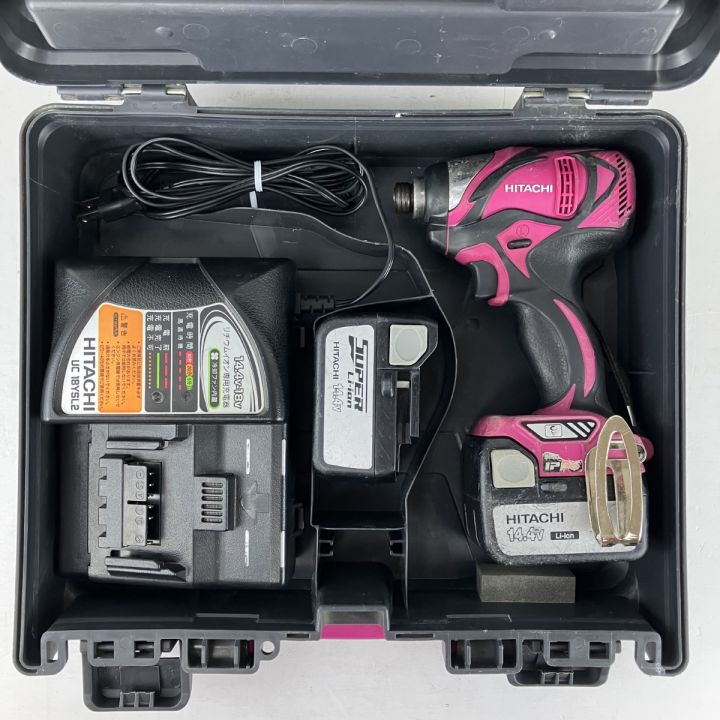 日立　14.4V充電インパクトドライバー「WH 14DBAL2」中古動作品セット 4.0A電池含む電池２個付　HITACHI ❗️❗️中古品、日立製、14.4vインパクトドライバー S1296