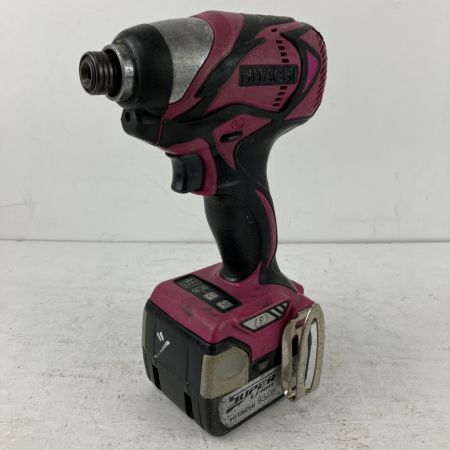 ЗЗ HITACHI 日立 14.4v インパクトドライバ バッテリーx2 充電器 ケース付 WH14DBAL ブラック×ピンク