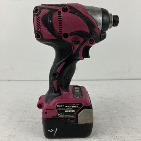 ЗЗ HITACHI 日立 14.4v インパクトドライバ バッテリーx2 充電器 ケース付 WH14DBAL ブラック×ピンク
