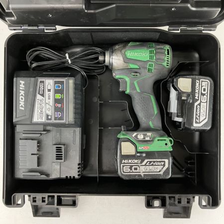 ЗЗ HiKOKI ハイコーキ 14.4v インパクトドライバ バッテリーx2 充電器 ケース付 WH14DDL2 ブラック×グリーン