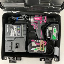 ЗЗ HiKOKI ハイコーキ 18v インパクトドライバ バッテリーx2 充電器 ケース付 WH18DDL2 ショッキングピンク Bランク