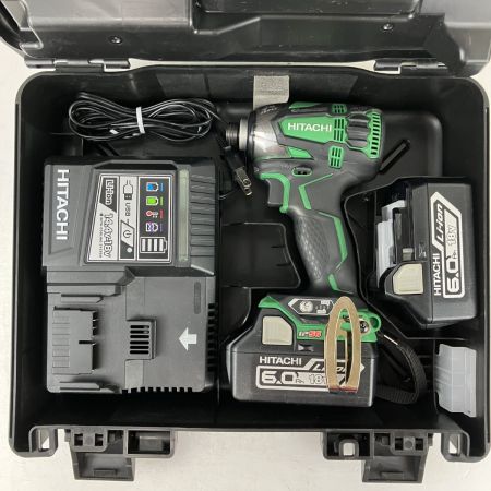 ЗЗ HITACHI 日立 18v インパクトドライバ バッテリーx2 充電器 ケース付 WH18DDL2 グリーン