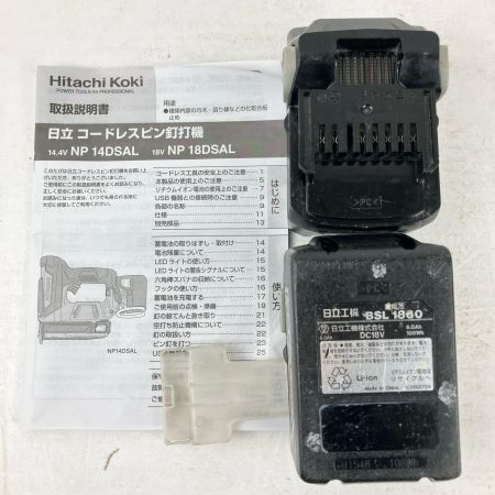 ЗЗ HITACHI 日立 18v 35mm コードレスピン釘打機 バッテリー×2 ケース付 ※充電器なし NP18DSAL グリーン