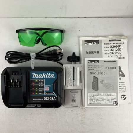 ЗЗ MAKITA マキタ 10.8v グリーンレーザー墨出し器 受光器 バッテリーx1 充電器付 Sk312GD ブルー×ブラック