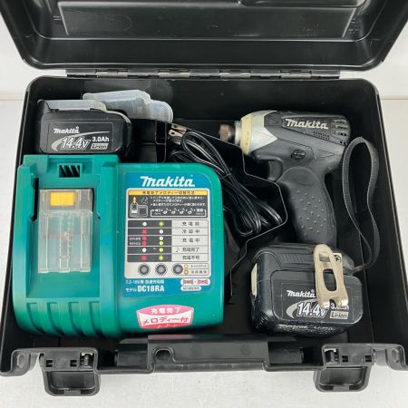 ЗЗ MAKITA マキタ 14.4v 充電式インパクトドライバ 充電器 バッテリー×2 ケース付 TD132D ブラック