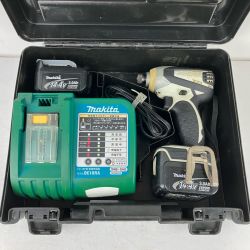 ЗЗ MAKITA マキタ 14.4v 充電式インパクトドライバ 充電器 バッテリー×2 ケース付 TD132D ホワイトｘブラック Cランク