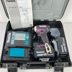 ЗЗ MAKITA マキタ 18v 充電式インパクトドライバ 充電器 バッテリー×2 ケース付 TD172D パープル Aランク