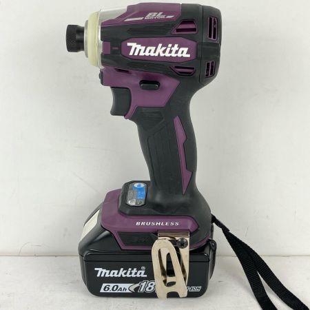 ЗЗ MAKITA マキタ 18v 充電式インパクトドライバ 充電器 バッテリー×2 ケース付 TD172D パープル