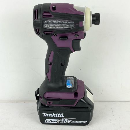 ЗЗ MAKITA マキタ 18v 充電式インパクトドライバ 充電器 バッテリー×2 ケース付 TD172D パープル