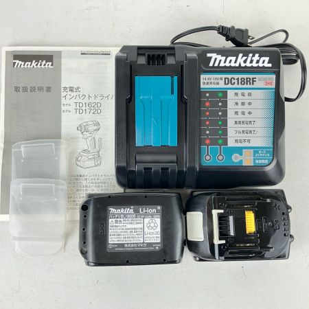 ЗЗ MAKITA マキタ 18v 充電式インパクトドライバ 充電器 バッテリー×2 ケース付 TD172D パープル