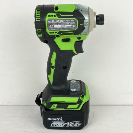 ЗЗ MAKITA マキタ 14.4v 充電式インパクトドライバ 充電器 バッテリー×2 ケース付 TD160D 黄緑