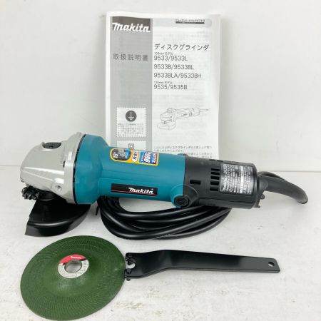 ЗЗ MAKITA マキタ 100mm 100v ディスクグラインダー ピンレンチ 砥石 箱付  9533BH ブルー