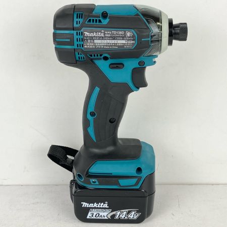 ЗЗ MAKITA マキタ 14.4v 充電式インパクトドライバ 充電器 バッテリー×2 ケース付 TD138D ブルー