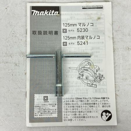 ЗЗ MAKITA マキタ 125mm 100v 丸のこ T型レンチ 取説付 5230 ブルー