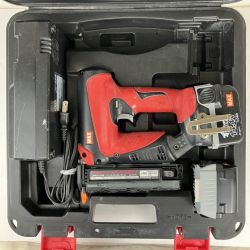 ЗЗ MAX マックス 14.4v 35mm 充電式ピンネイラ バッテリーx2 充電器 ケース付 TJ-35P1 レッド×ブラック Cランク