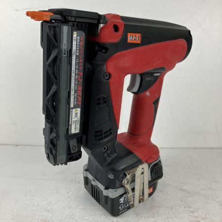 ЗЗ MAX マックス 14.4v 35mm 充電式ピンネイラ バッテリーx2 充電器 ケース付 TJ-35P1 レッド×ブラック