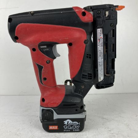 ЗЗ MAX マックス 14.4v 35mm 充電式ピンネイラ バッテリーx2 充電器 ケース付 TJ-35P1 レッド×ブラック