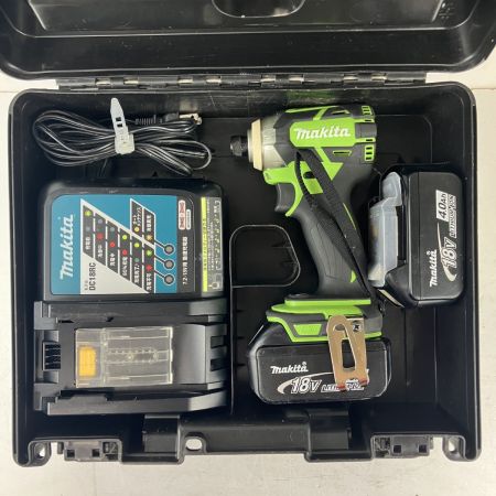 ЗЗ MAKITA マキタ 18v 充電式インパクトドライバ バッテリーx2 充電器 ケース付 TD148D 黄緑