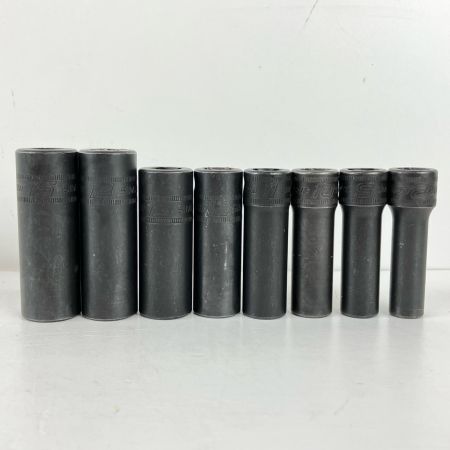 ЗЗ Snap-on スナップオン 8-15ｍｍ 3/8ディープインパクトソケット 8個組+ホルダー  214SIMFMYA ブラック
