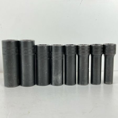 ЗЗ Snap-on スナップオン 8-15ｍｍ 3/8ディープインパクトソケット 8個組+ホルダー  214SIMFMYA ブラック