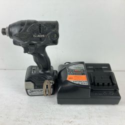 ЗЗ HITACHI 日立 14.4v 充電式インパクトドライバ 充電器 バッテリー×1付 WH14DSL2 ブラック Cランク