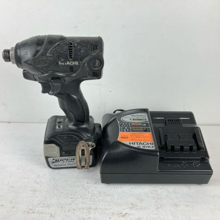 ЗЗ HITACHI 日立 14.4v 充電式インパクトドライバ 充電器 バッテリー×1付 WH14DSL2 ブラック