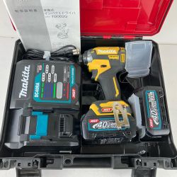 ЗЗ MAKITA マキタ 40v 充電式インパクトドライバ 充電器 バッテリー×2 ケース付 TD002G フレッシュエイエロー Bランク
