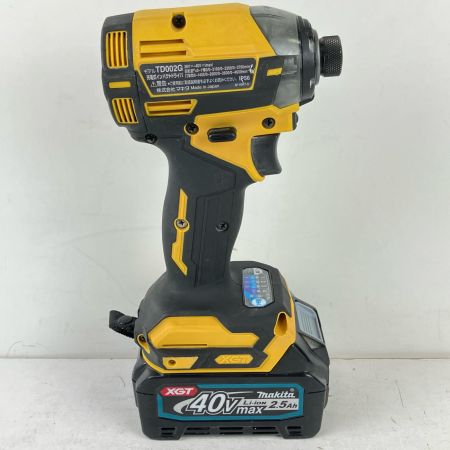 ЗЗ MAKITA マキタ 40v 充電式インパクトドライバ 充電器 バッテリー×2 ケース付 TD002G フレッシュエイエロー