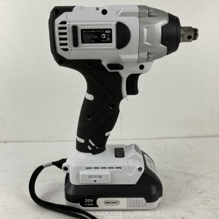 ЗЗ NEODIT 20v 12.7mm 充電式インパクトレンチ バッテリーx1 充電器 ケース付 CIW01 ブラック×ホワイト
