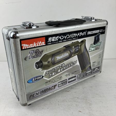 ЗЗ MAKITA マキタ 7.2v ペンインパクトドライバ バッテリーx2 充電器 ケース付 TD022D オリーブ