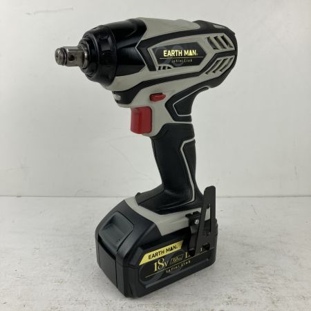 ЗЗ EARTH MAN アースマン 18v 12.7mm インパクトレンチ バッテリーx1 充電器 ケース付 IW-180LiB ブラック×グレー