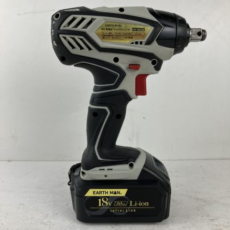ЗЗ EARTH MAN アースマン 18v 12.7mm インパクトレンチ バッテリーx1 充電器 ケース付 IW-180LiB ブラック×グレー