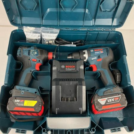 ЗЗ BOSCH ボッシュ 18v インパクトドライバ ドライバドリル 充電器 バッテリー×2 ケース付 GDX18V-200/GSR18V-55 ネイビー