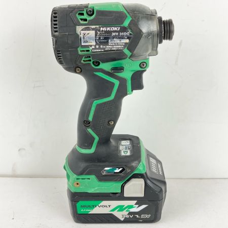 ЗЗ HiKOKI ハイコーキ 36v 充電式インパクトドライバ バッテリー×1付 ※充電器なし WH36DC グリーン×ブラック