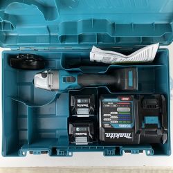 ЗЗ MAKITA マキタ 40v 100mm 充電式ディスクグラインダー バッテリーx2 充電器 ケース付 GA001G ブルー Sランク