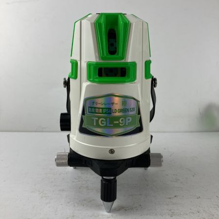 ЗЗ TAKAGI グリーンレーザー レーザー墨出し器 受光器 バッテリーx2 アダプタ ケース付 TGL-9P ホワイト×グリーン