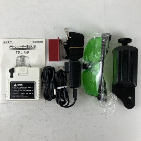 ЗЗ TAKAGI グリーンレーザー レーザー墨出し器 受光器 バッテリーx2 アダプタ ケース付 TGL-9P ホワイト×グリーン