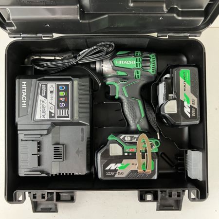 ЗЗ HITACHI 日立 36v インパクトドライバ バッテリーx2 充電器 ケース付 WH36DA グリーン×ブラック