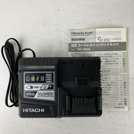 ЗЗ HITACHI 日立 36v インパクトドライバ バッテリーx2 充電器 ケース付 WH36DA グリーン×ブラック