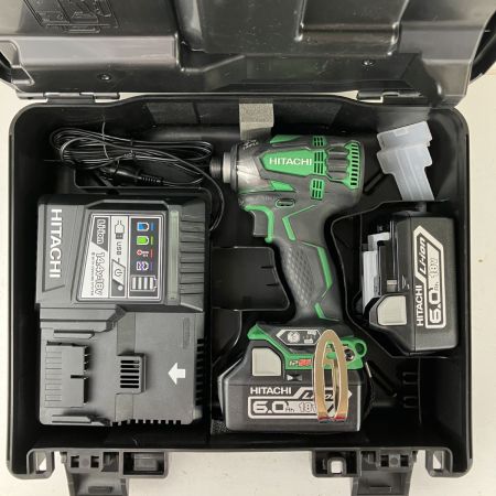 ЗЗ HITACHI 日立 18v インパクトドライバ バッテリーx2 充電器 ケース付 WH18DDL2 グリーン×ブラック